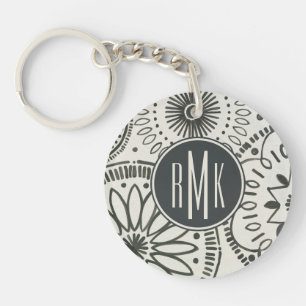 Porte-clefs Motif d'abrégé sur le monogramme Kami