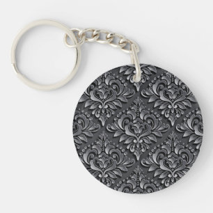 Porte-clefs Motif Damas Noir Arrière - plan-23961 Insulé Tu