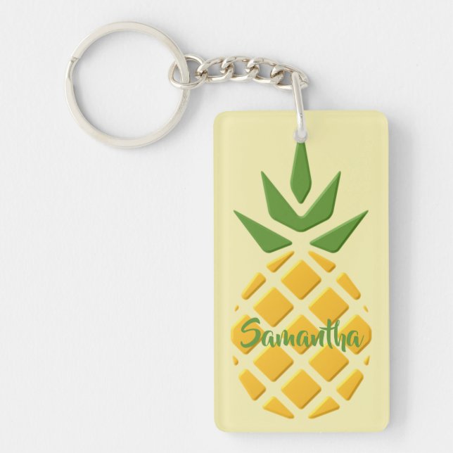 Porte-clefs motif d'ananas et d'ananas 3D (Devant)
