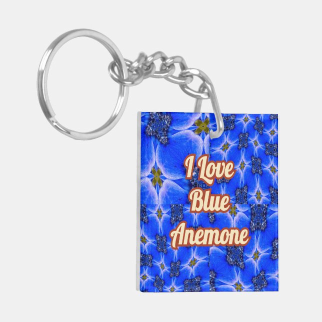 Porte-clefs Motif d'anémone du Jardin bleu (Devant gauche)