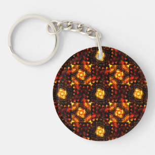 Porte-clefs Motif d'art abstrait élégant boho moderne or #506