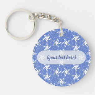 Porte-clefs Motif de batik moderne fleur florale jasmin blanc