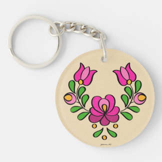 Porte-clefs Motif de broderie hongrois - Porte - clé acrylique