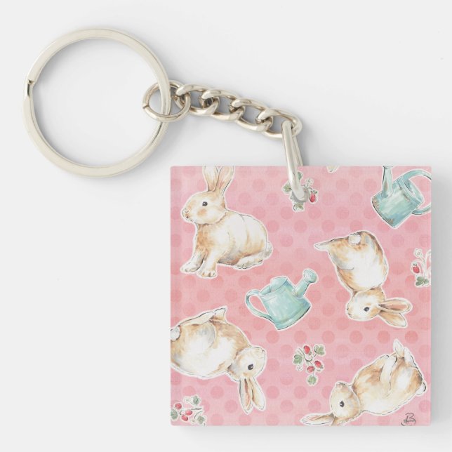 Porte-clefs Motif de Bunnies Springtime (Devant)