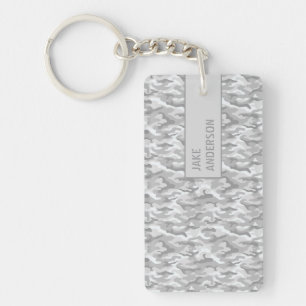 Porte-clefs Motif de camouflage en gris triple