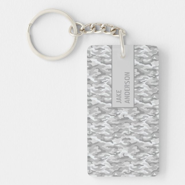 Porte-clefs Motif de camouflage en gris triple (Devant)
