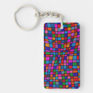 Porte-clefs Motif de carreaux de mosaïque colorés