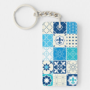 Porte-clefs Motif de carreaux en céramique