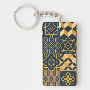 Porte-clefs Motif de carreaux en céramique