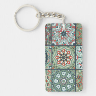 Porte-clefs Motif de carreaux en céramique