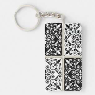 Porte-clefs Motif de carreaux en céramique