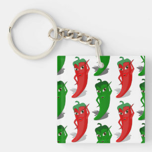 Porte-clefs Motif De Cartoon Rouge Et Vert Pepper Divas