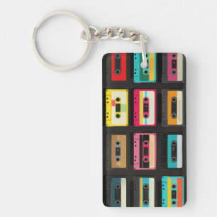 Porte-clefs Motif de cassette rétro – Musique vintage