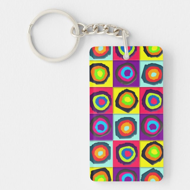 Porte-clefs Motif de Cercles Colorés (Devant)