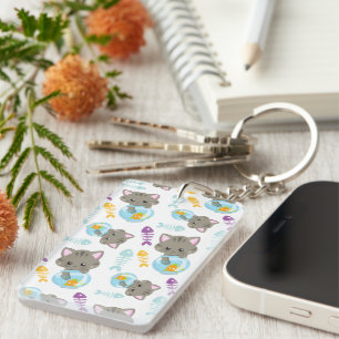 Porte-clefs Motif De Chats, Chats Mignons, Chatons, Poisson