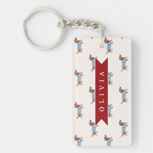 Porte-clefs Motif de chien Dachshund mignon et chic personnali