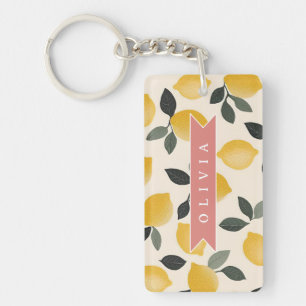 Porte-clefs Motif de citron mignon personnalisé frais d'été