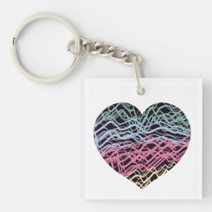 Porte-clefs Motif de cœur coloré