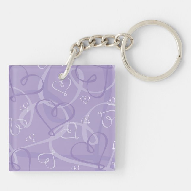 Porte-clefs Motif de coeur pourpre (Dos)