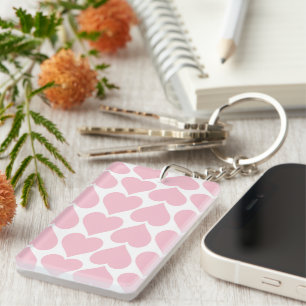 Porte-clefs Motif de cœurs roses, romantique, amour