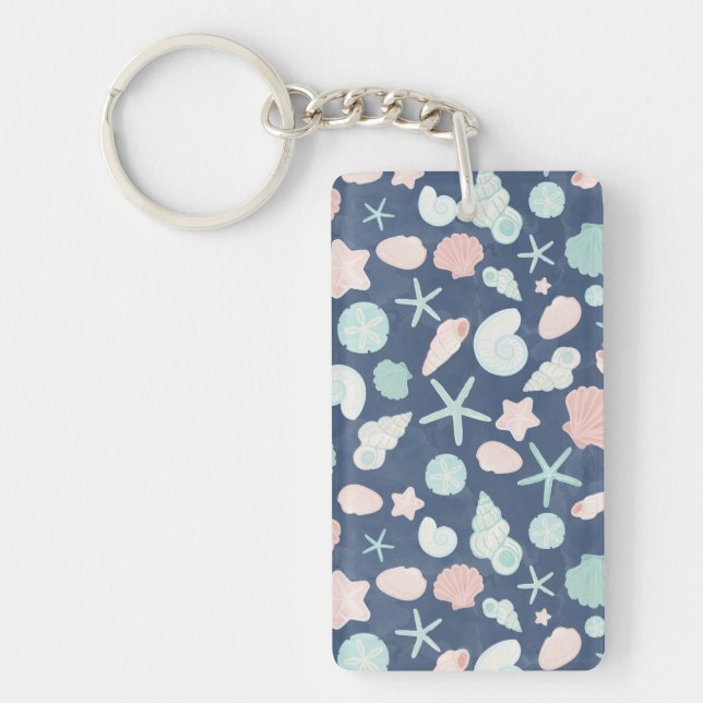 Porte-clefs motif de coquillages (Devant)