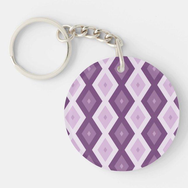 Porte-clefs Motif de diamant violet (Devant)