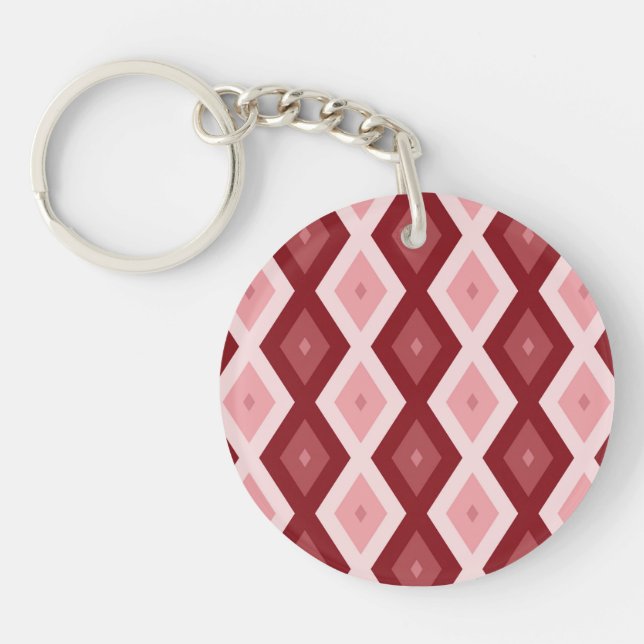 Porte-clefs Motif de diamants rouges (Devant)