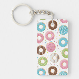 Porte-clefs Motif de Donuts Colorés Rétro pour une Fête Amusan