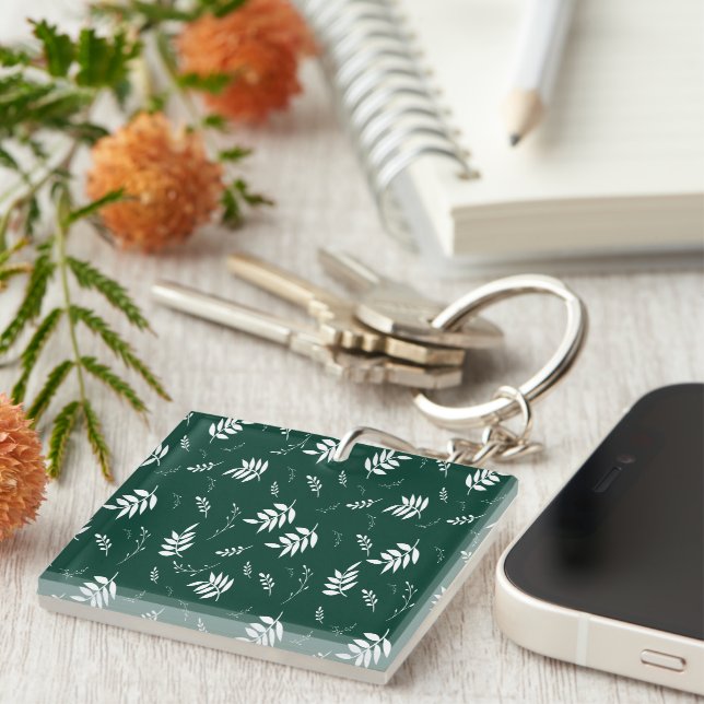 Porte-clefs motif de feuille (Devant Droit)