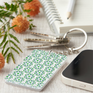 Porte-clefs Motif de feuille, motif de feuilles, feuilles vert