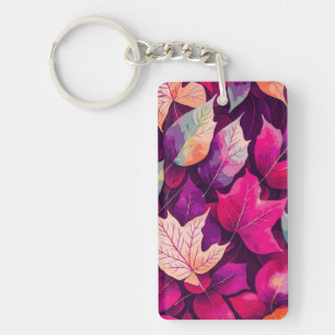 Porte-clefs Motif de feuilles d'automne colorées-68218