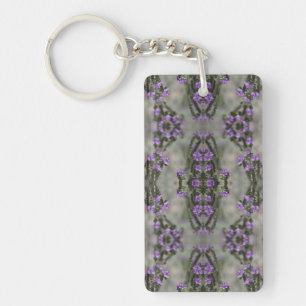 Porte-clefs Motif de fleur sauvage Héliotrope à sel pourpre
