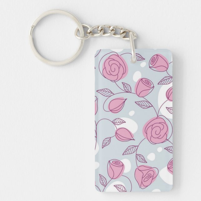 Porte-clefs Motif de fleurs (Devant)