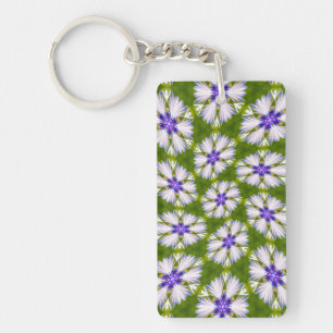 Porte-clefs Motif de fleurs blanches