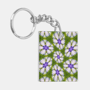 Porte-clefs Motif de fleurs blanches
