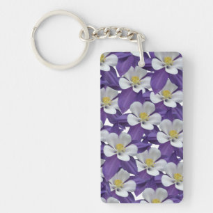 Porte-clefs Motif de fleurs Columbine