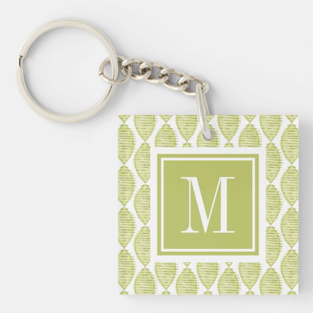 Porte-clefs Motif de fleurs du monogramme | Hygge (Devant)