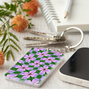 Porte-clefs Motif de fleurs rose pâle