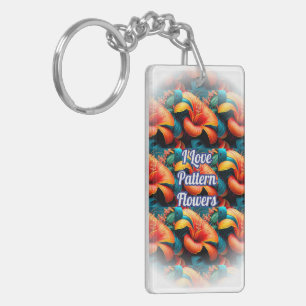 Porte-clefs Motif de fleurs roses saumons