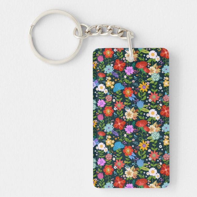 Porte-clefs Motif de fleurs sans soudure Ditsy-13554 (Devant)