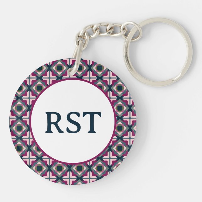 Porte-clefs Motif de formes carré (Dos)