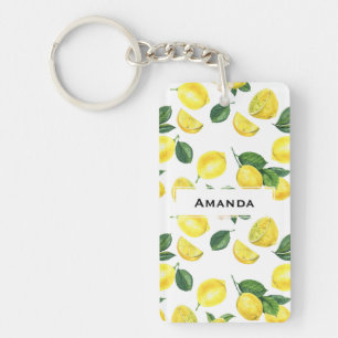 Porte-clefs Motif de fruits aux citrons jaunes
