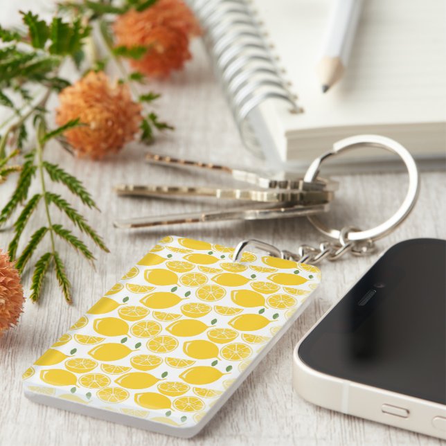 Porte-clefs Motif de fruits de citron jaune (Devant droit)