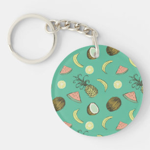 Porte-clefs Motif de griffonnage de fruit tropical