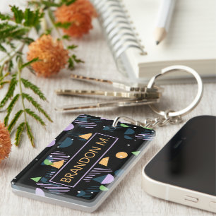 Porte-clefs Motif de hanche géométrique Abstrait personnalisé
