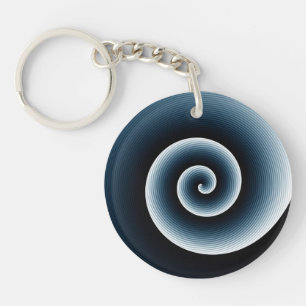 Porte-clefs Motif de la spirale bleue prussienne