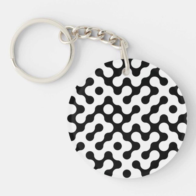 Porte-clefs Motif de labyrinthe noir (Devant)