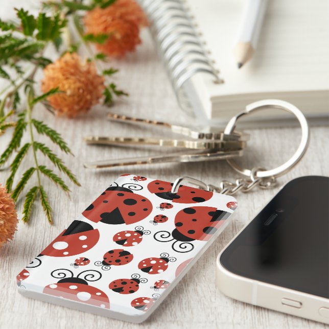 Porte-clefs Motif De Ladybugs, Mignons Ladybugs, Red Ladybugs (Devant droit)