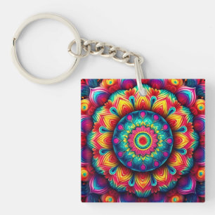 Porte-clefs Motif de mandala géométrique coloré-342678