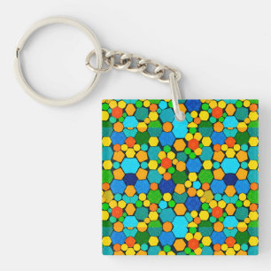 Porte-clefs Motif de mosaïque géométrique abstraite